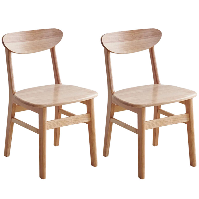 Contemporary Wood Dining Chair Open Back Dining Side Furniture in Matte Finish Indoor