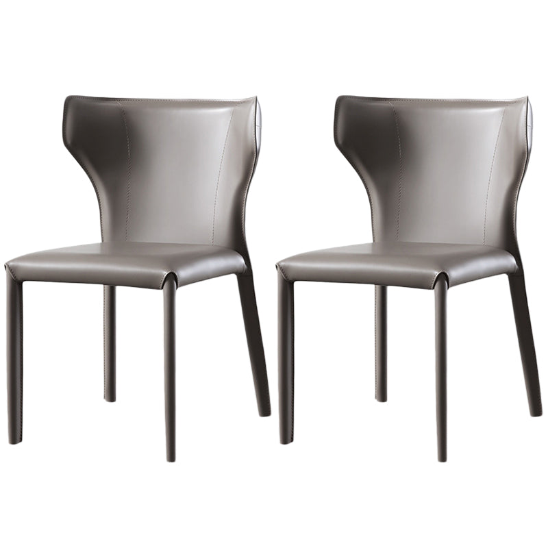 Modern Style Leather Dining Side Chair Wingback Side Armless Chair for Restaurant Use