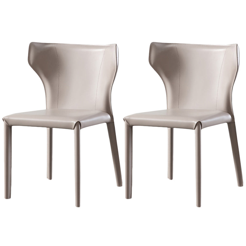 Modern Style Leather Dining Side Chair Wingback Side Armless Chair for Restaurant Use
