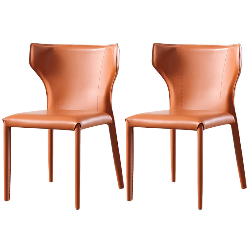 Modern Style Leather Dining Side Chair Wingback Side Armless Chair for Restaurant Use