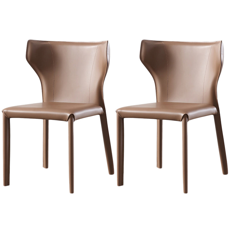 Modern Style Leather Dining Side Chair Wingback Side Armless Chair for Restaurant Use