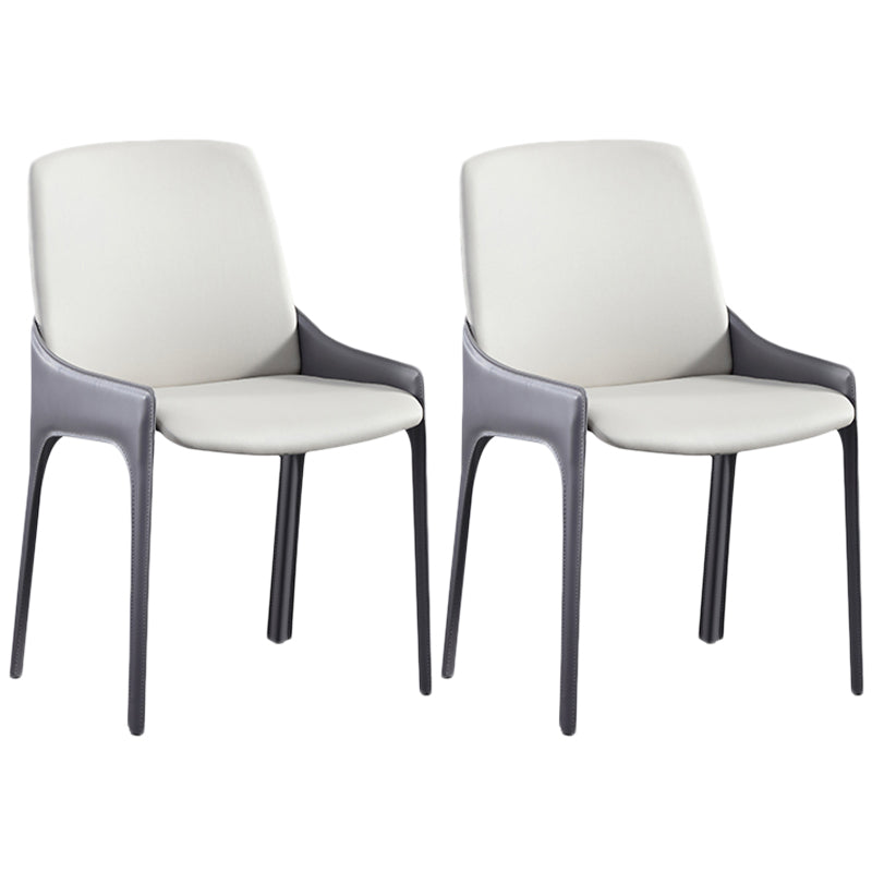 Modern Style Faux Leather Arm Dining Chairs Metal Dining Chair for Home Use