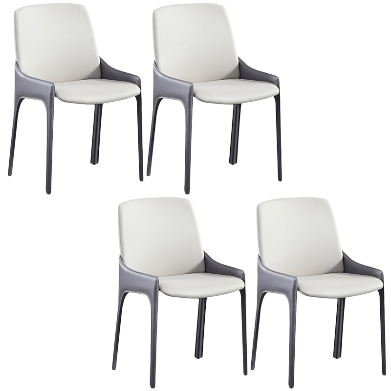 Modern Style Faux Leather Arm Dining Chairs Metal Dining Chair for Home Use
