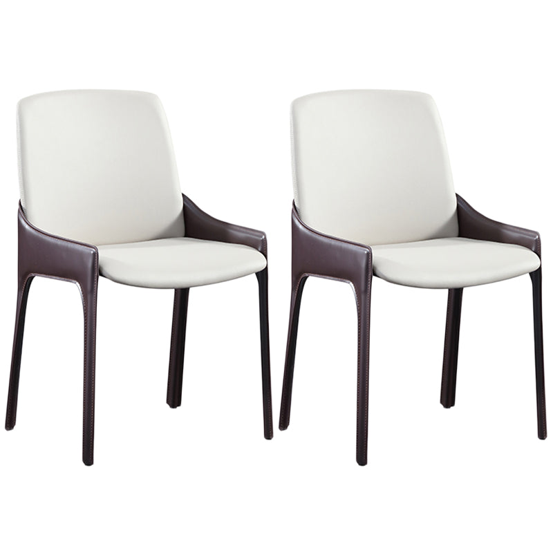 Modern Style Faux Leather Arm Dining Chairs Metal Dining Chair for Home Use