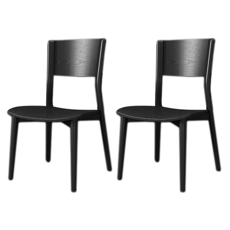 Contemporary Wood Dining Armless Chairs Open Back Dining Side Chair for Restaurant Use