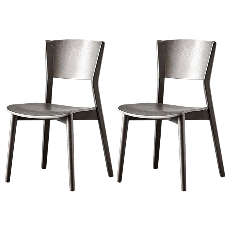 Contemporary Wood Dining Armless Chairs Open Back Dining Side Chair for Restaurant Use