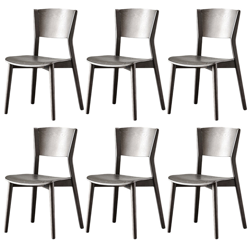 Contemporary Wood Dining Armless Chairs Open Back Dining Side Chair for Restaurant Use