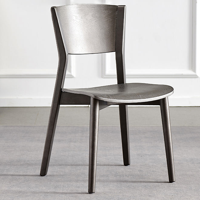 Contemporary Wood Dining Armless Chairs Open Back Dining Side Chair for Restaurant Use
