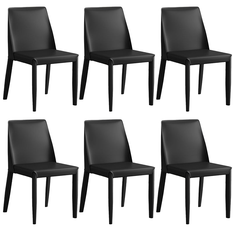 Contemporary Leather Dining Chair Parsons Chair in Matte Finish for Kitchen