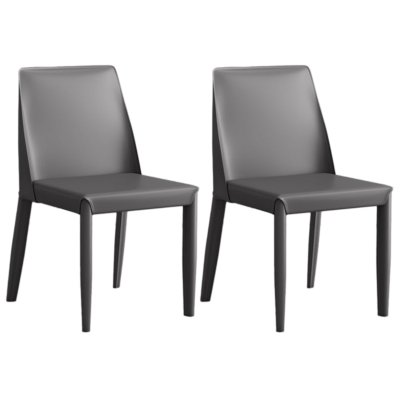 Contemporary Leather Dining Chair Parsons Chair in Matte Finish for Kitchen