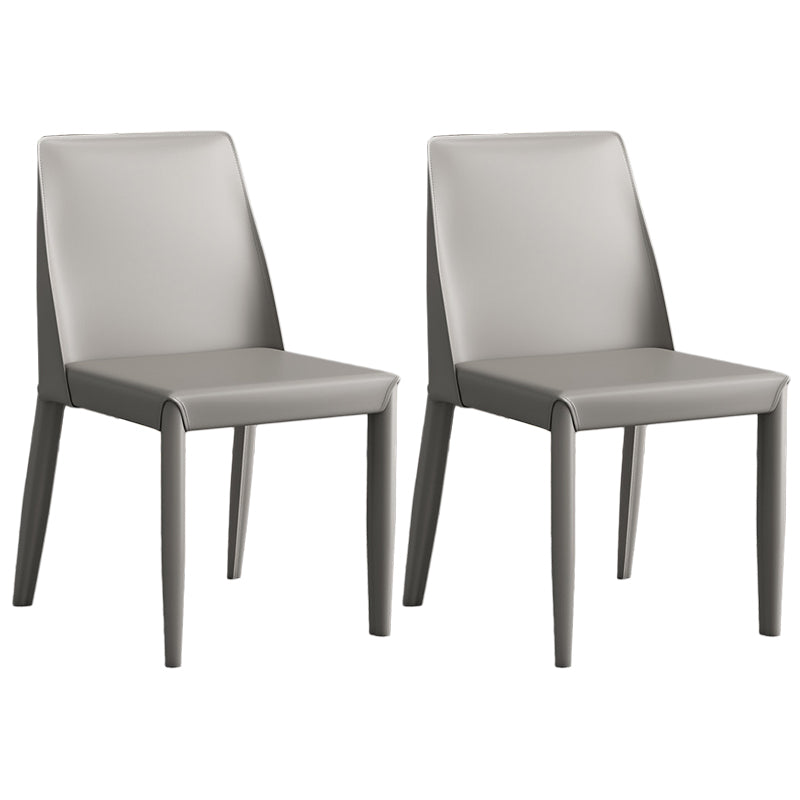 Contemporary Leather Dining Chair Parsons Chair in Matte Finish for Kitchen