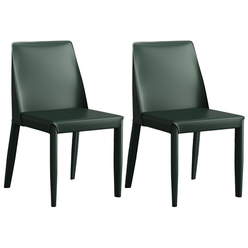 Contemporary Leather Dining Chair Parsons Chair in Matte Finish for Kitchen