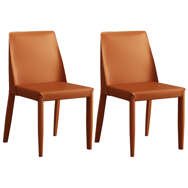 Contemporary Leather Dining Chair Parsons Chair in Matte Finish for Kitchen