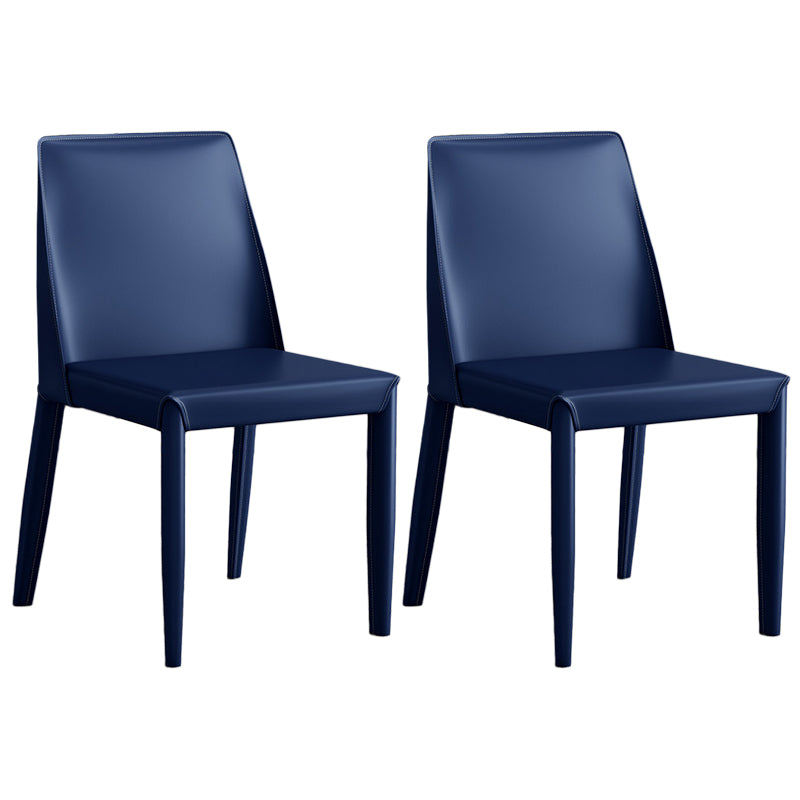 Contemporary Leather Dining Chair Parsons Chair in Matte Finish for Kitchen