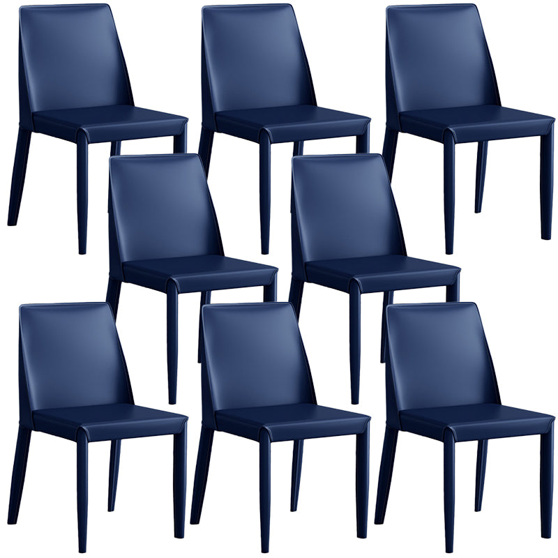Contemporary Leather Dining Chair Parsons Chair in Matte Finish for Kitchen