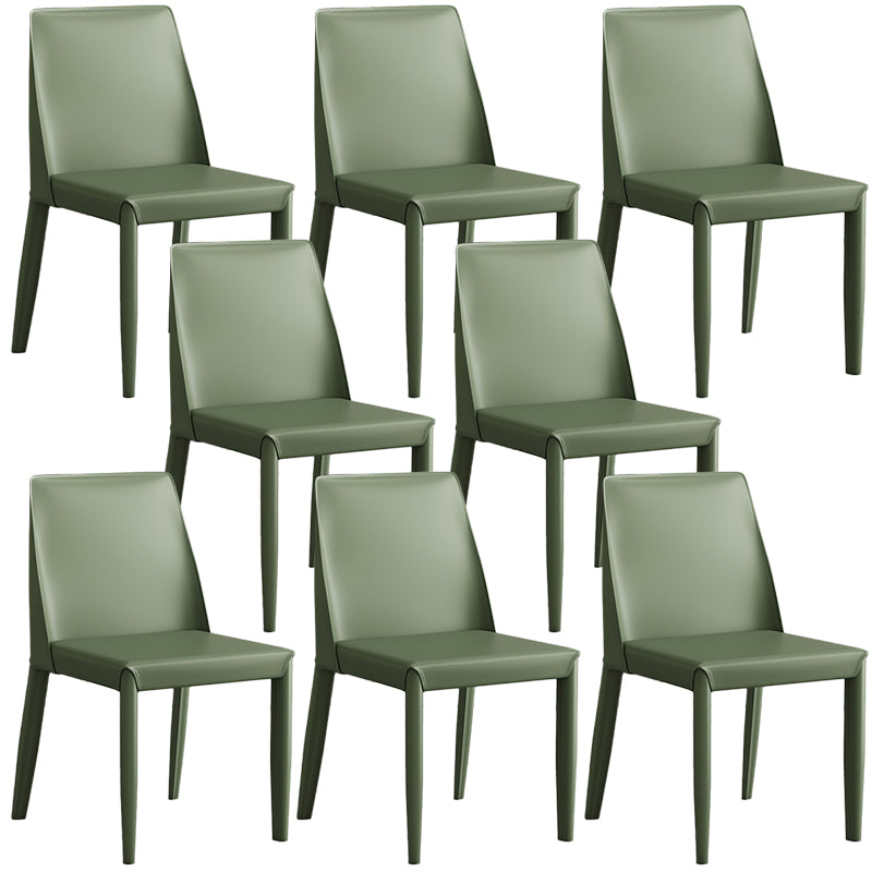Contemporary Leather Dining Chair Parsons Chair in Matte Finish for Kitchen