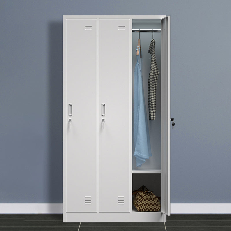 Metal Contemporary Cabinet for Home Grey Steel Storage Cabinet