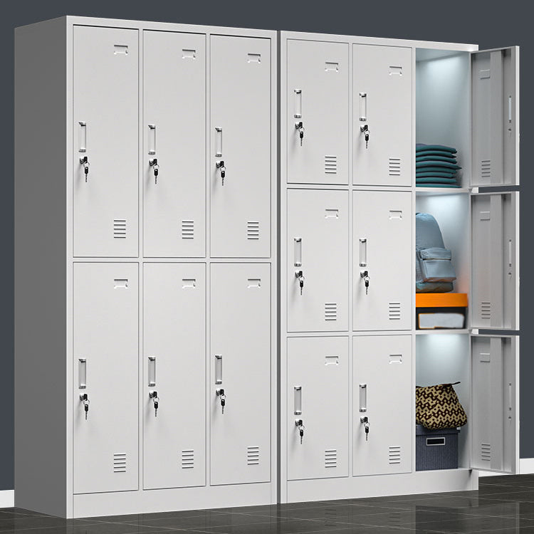 Metal Contemporary Cabinet for Home Grey Steel Storage Cabinet