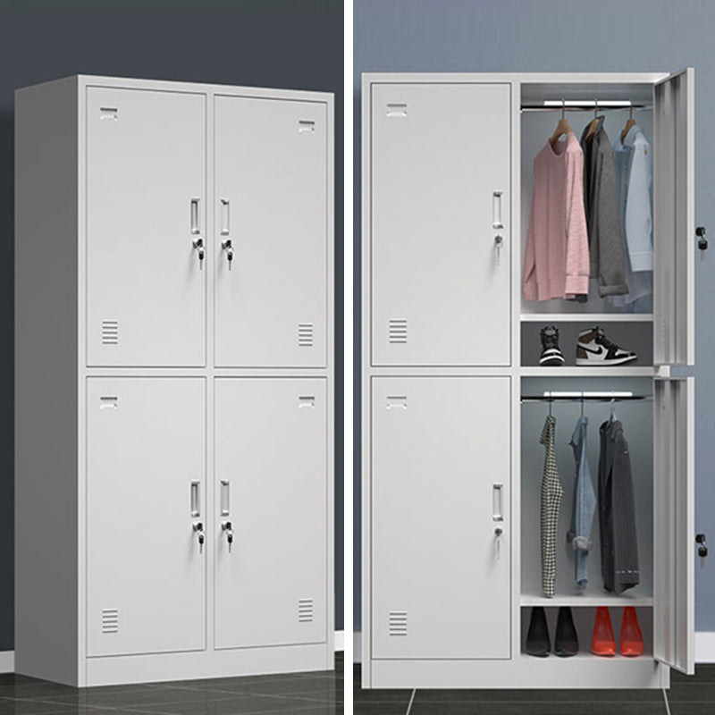 Metal Contemporary Cabinet for Home Grey Steel Storage Cabinet