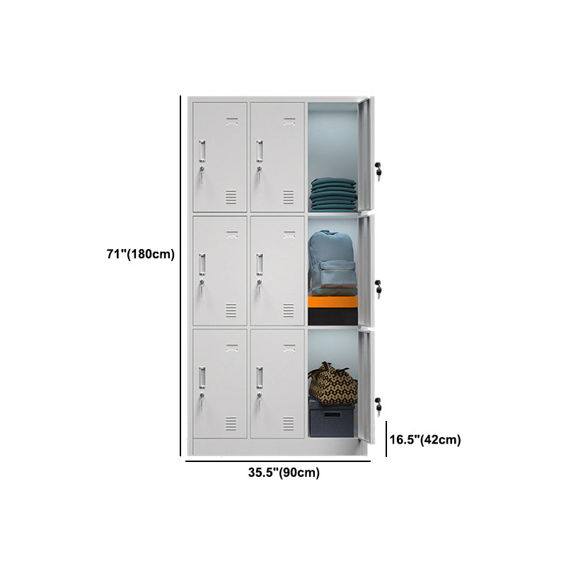 Metal Contemporary Cabinet for Home Grey Steel Storage Cabinet