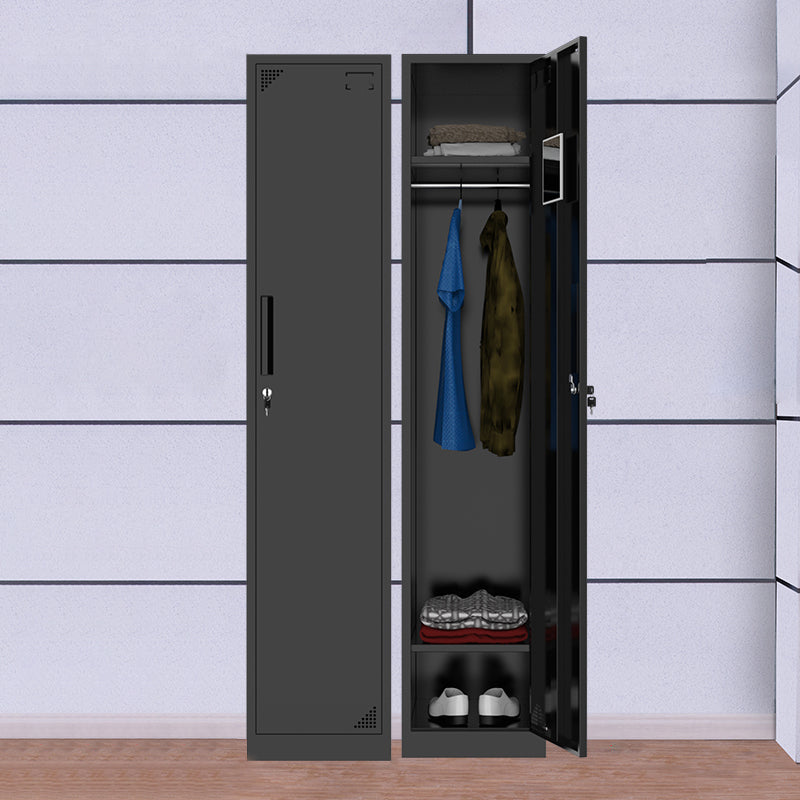 Black Steel Wardrobe Armoire Contemporary Hinged Wardrobe Cabinet