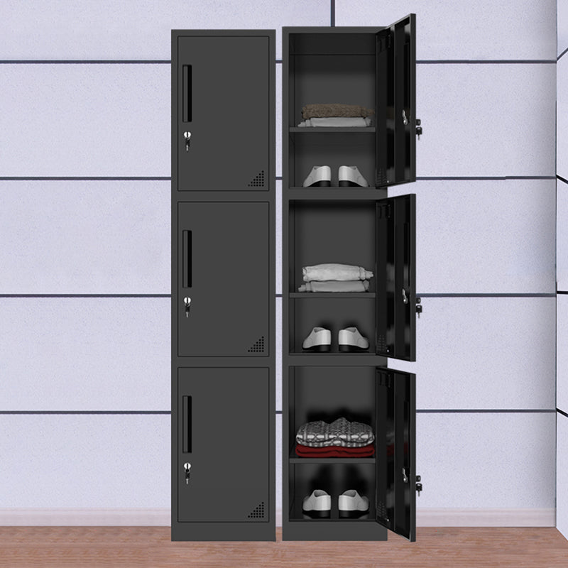 Black Steel Wardrobe Armoire Contemporary Hinged Wardrobe Cabinet