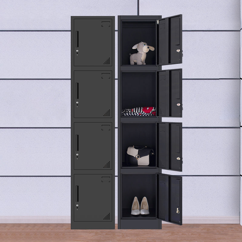 Black Steel Wardrobe Armoire Contemporary Hinged Wardrobe Cabinet