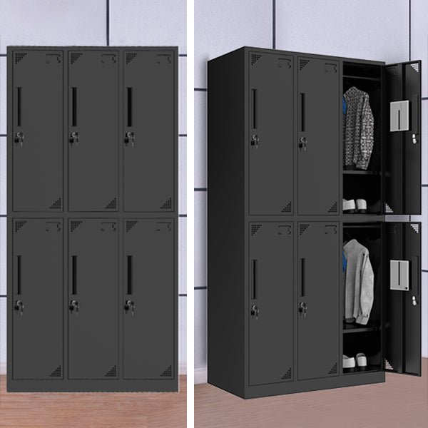 Black Steel Wardrobe Armoire Contemporary Hinged Wardrobe Cabinet