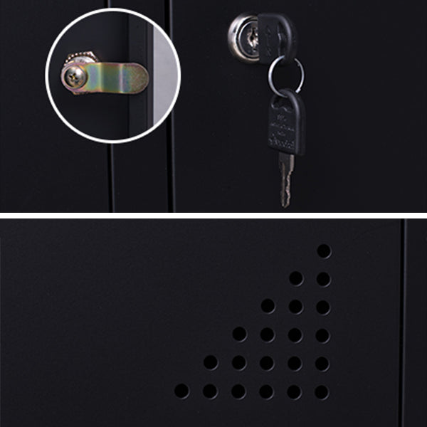 Black Steel Wardrobe Armoire Contemporary Hinged Wardrobe Cabinet