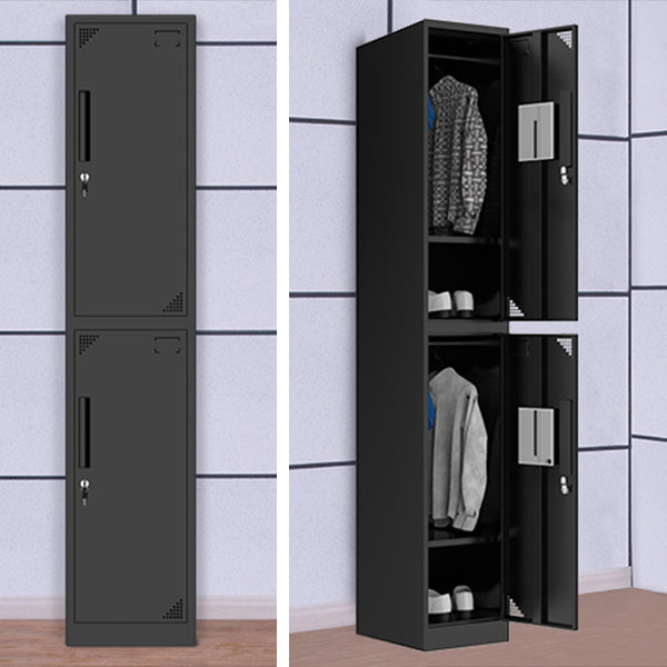 Black Steel Wardrobe Armoire Contemporary Hinged Wardrobe Cabinet