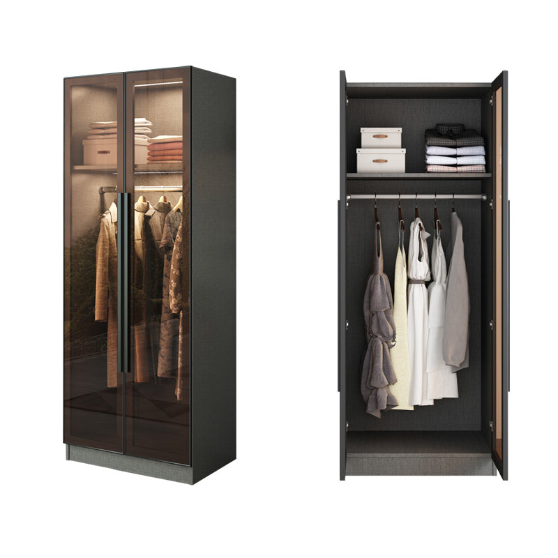 Mirrored Finish Cabinet with Glass Door Contemporary Interior Storage Cabinet