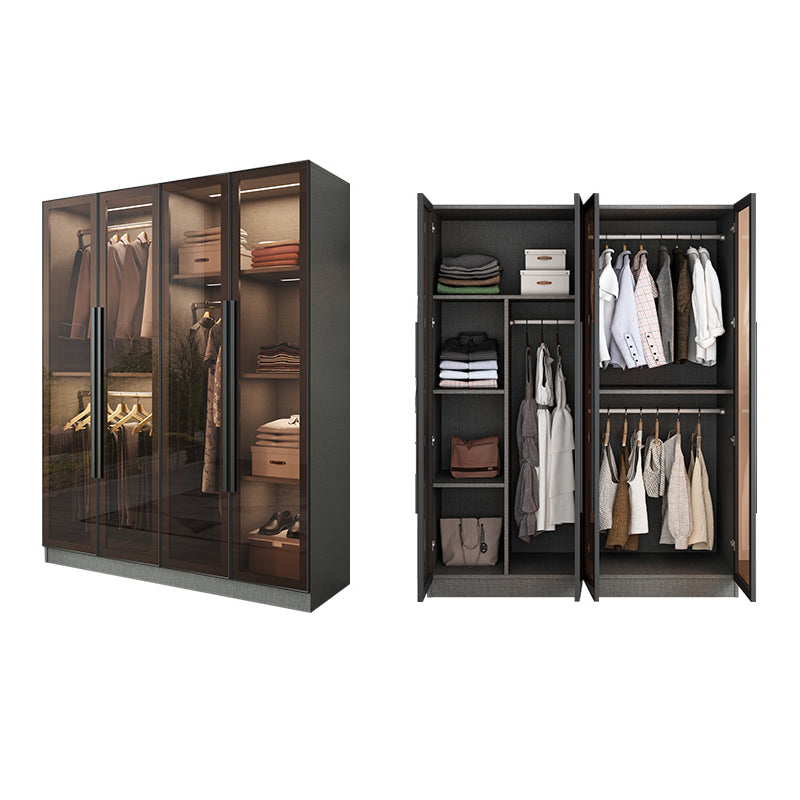 Mirrored Finish Cabinet with Glass Door Contemporary Interior Storage Cabinet