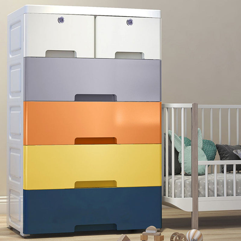 Plastic Storage Cabinet With Drawer Non-Hanging Armoire With Legs