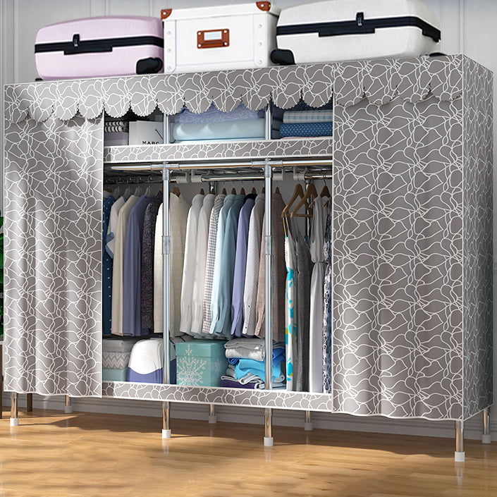 Contemporary Style Wardrobe Metal 1-Door Wardrobe Closet With Legs