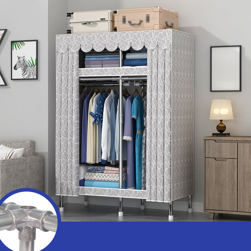 Contemporary Style Wardrobe Metal 1-Door Wardrobe Closet With Legs