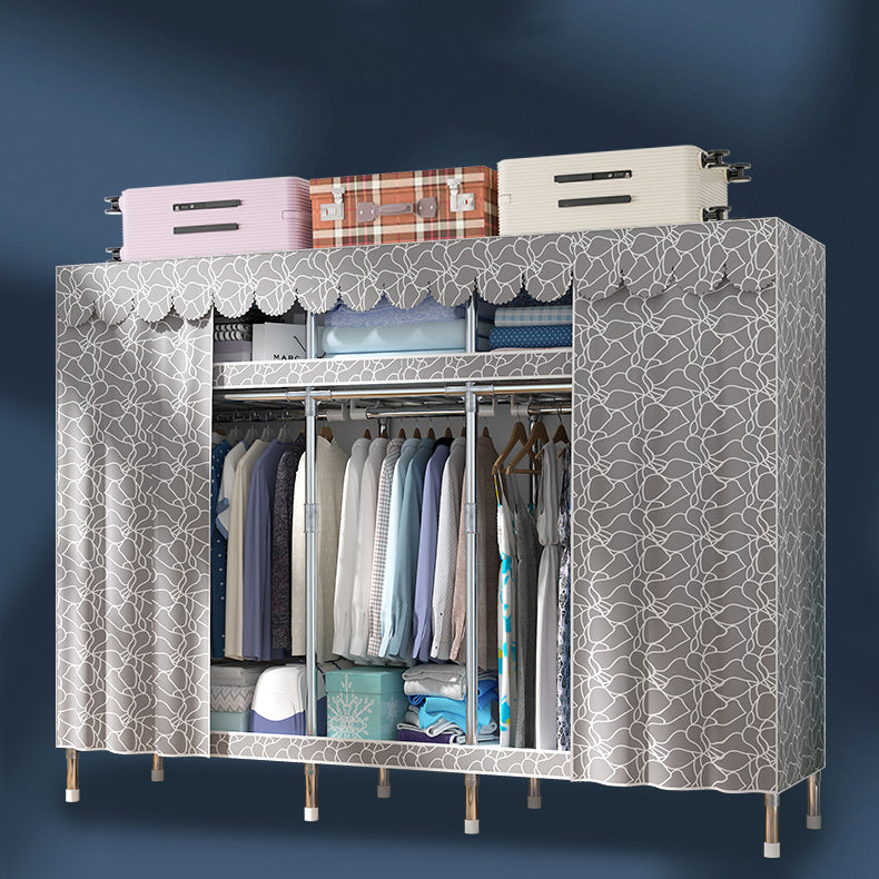 Contemporary Style Wardrobe Metal 1-Door Wardrobe Closet With Legs