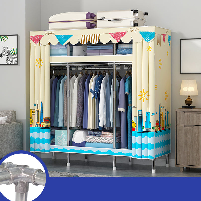 Contemporary Style Wardrobe Metal 1-Door Wardrobe Closet With Legs