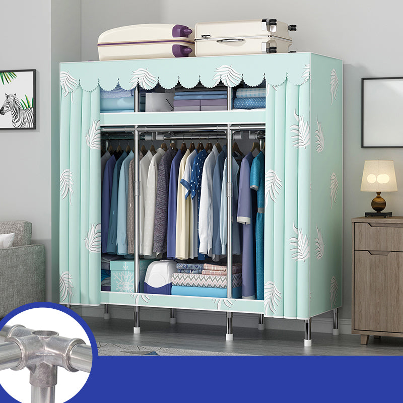 Contemporary Style Wardrobe Metal 1-Door Wardrobe Closet With Legs