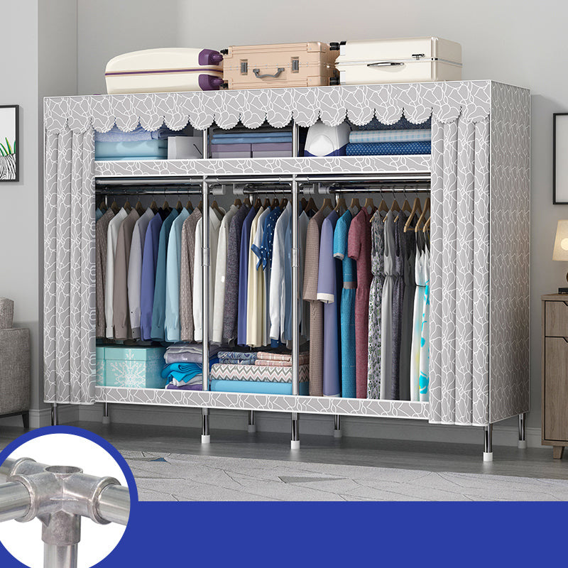 Contemporary Style Wardrobe Metal 1-Door Wardrobe Closet With Legs