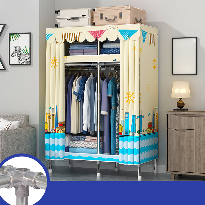 Contemporary Style Wardrobe Metal 1-Door Wardrobe Closet With Legs