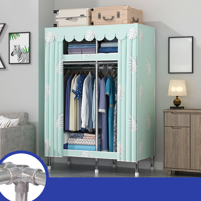 Contemporary Style Wardrobe Metal 1-Door Wardrobe Closet With Legs