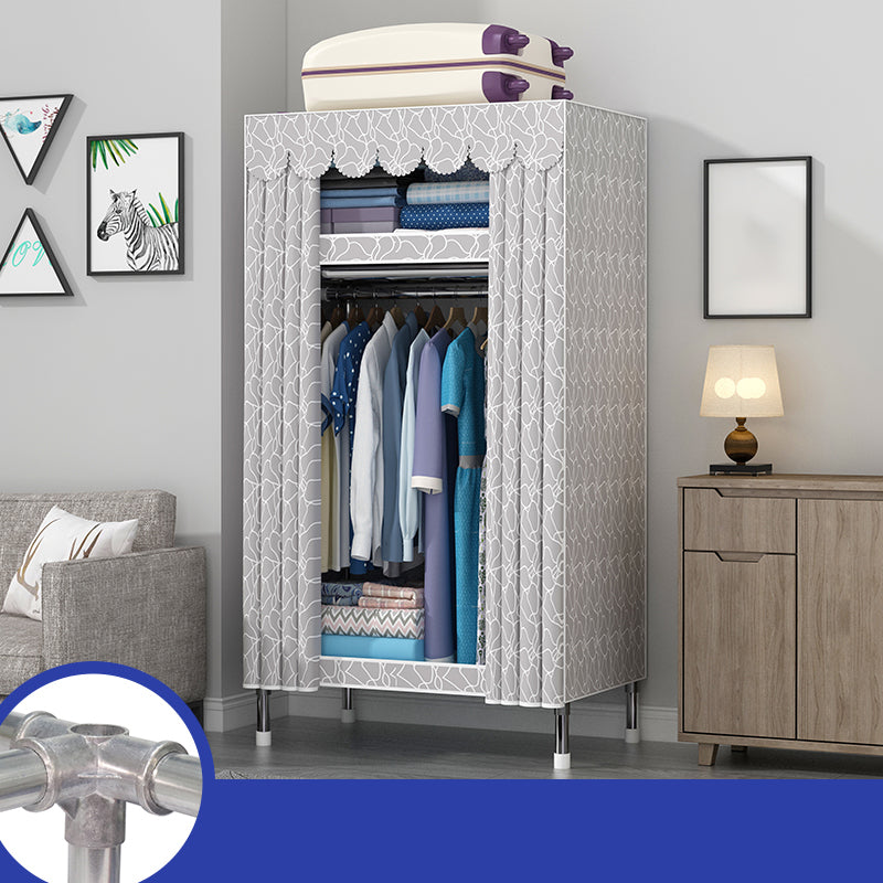 Contemporary Style Wardrobe Metal 1-Door Wardrobe Closet With Legs