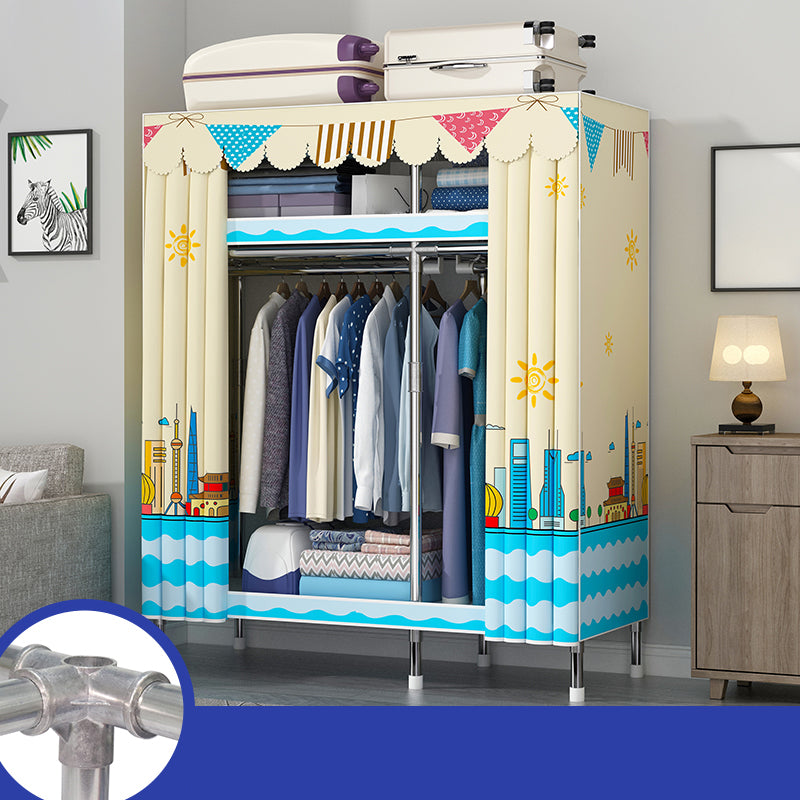 Contemporary Style Wardrobe Metal 1-Door Wardrobe Closet With Legs