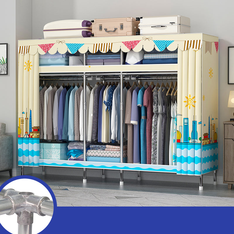 Contemporary Style Wardrobe Metal 1-Door Wardrobe Closet With Legs