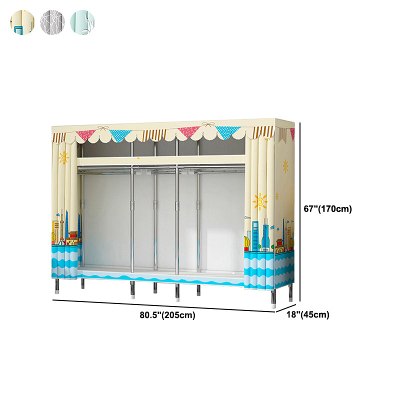 Contemporary Style Wardrobe Metal 1-Door Wardrobe Closet With Legs