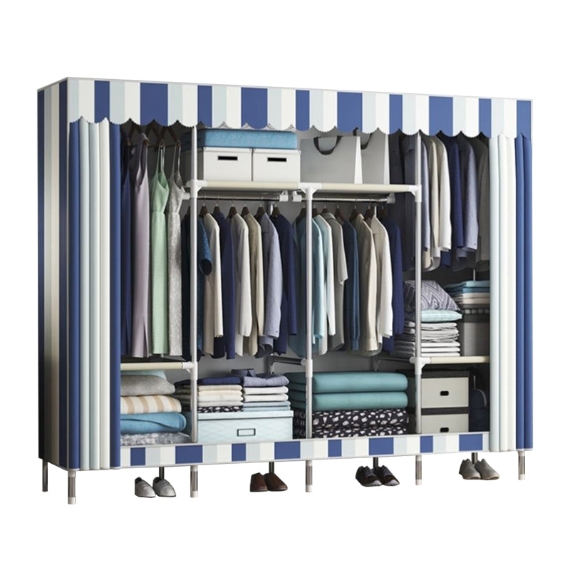 Contemporary Wardrobe Metal 1-Door Wardrobe Closet With Shelves