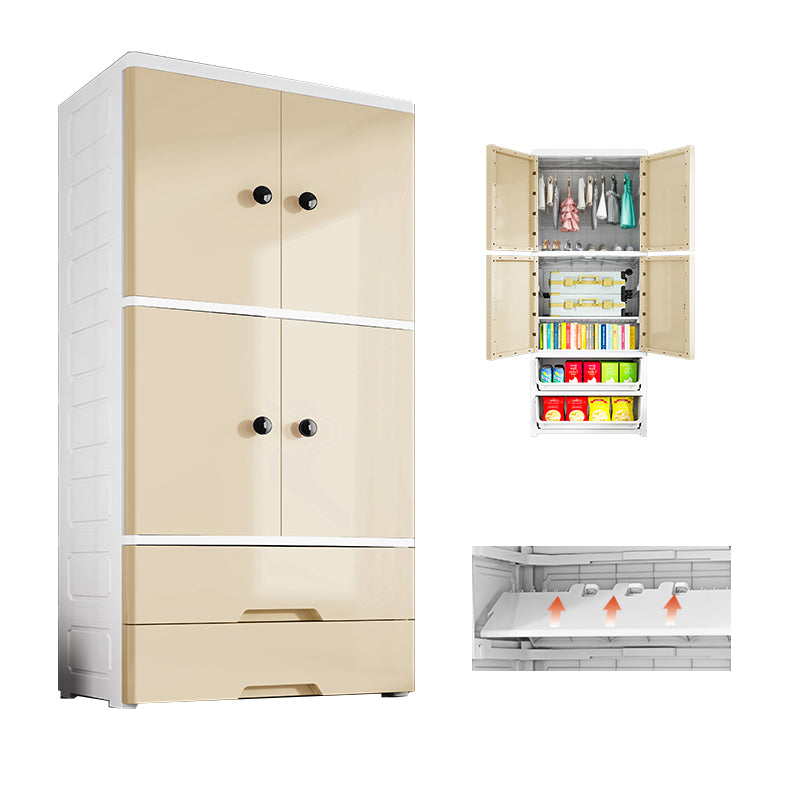 Contemporary Wardrobe Armoire Plastic Wardrobe Closet with Legs