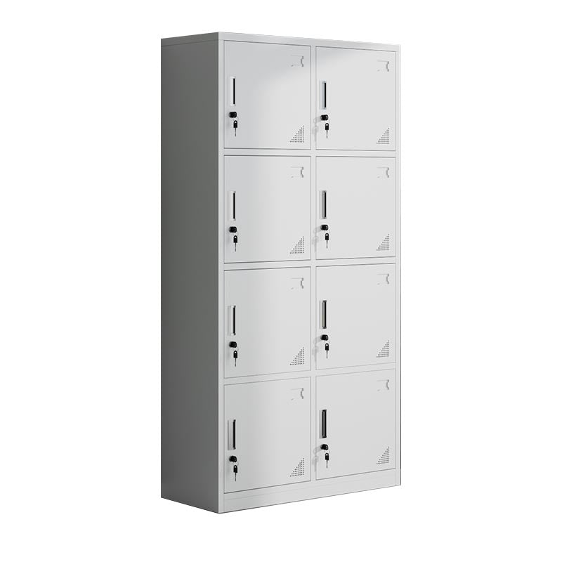 Metal Matte Finish Wardrobe with Hinged Door Modern Style Storage Cabinet