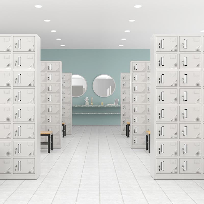 Metal Matte Finish Wardrobe with Hinged Door Modern Style Storage Cabinet