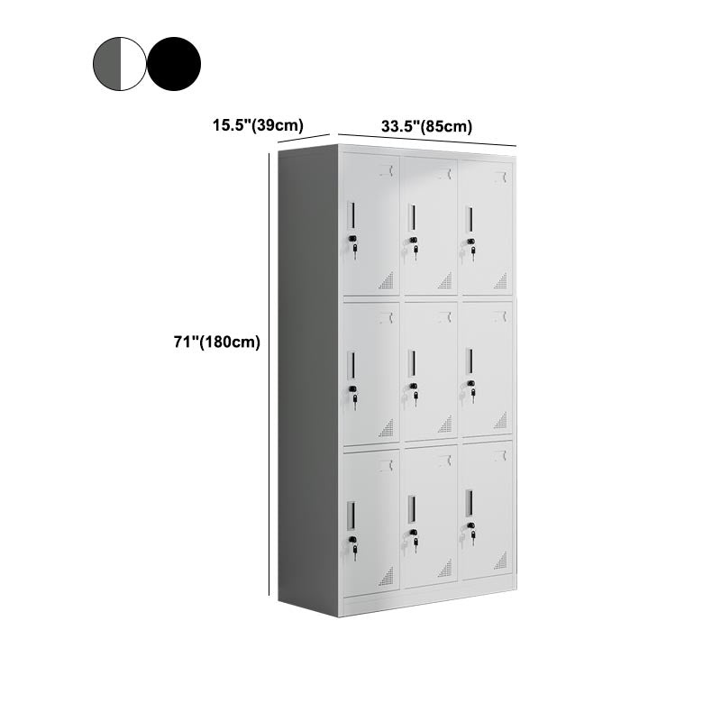 Metal Matte Finish Wardrobe with Hinged Door Modern Style Storage Cabinet